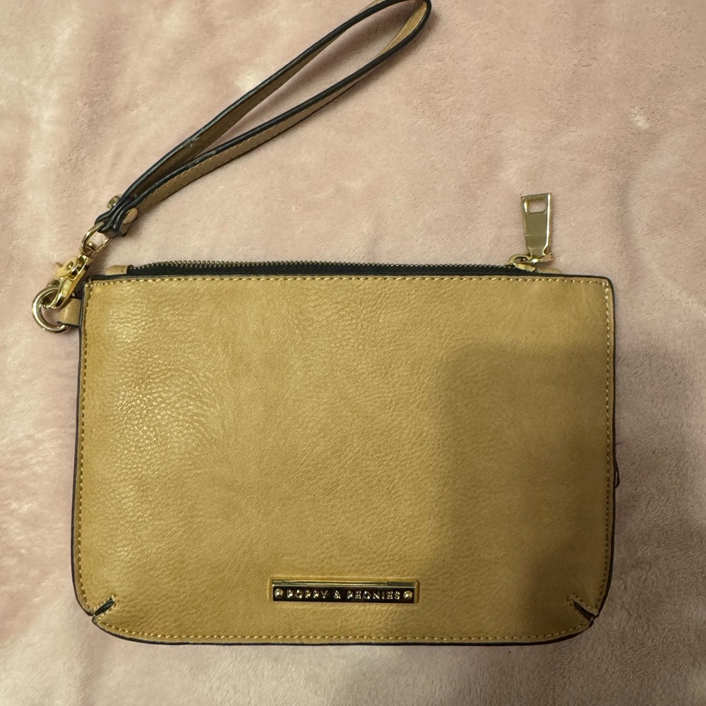 Poppy & Peonies Gold Wristlet Clutch